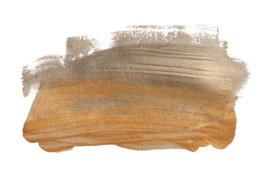 PNG Grunge torn Gold, silver ink smear brush stroke stain blot on transparent background.