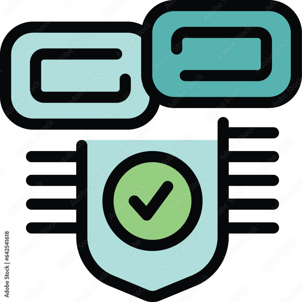 Poster data location icon outline vector. private internet. mobile protocol color flat