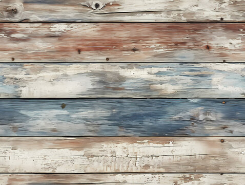 Solid wood wall planking texture. Wood slats rustic background. Paint peeled grungy weathered surface. 