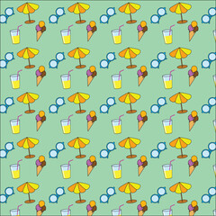 stock vector on summer and holiday theme, stock vector for fabric wrapping paper packaging design