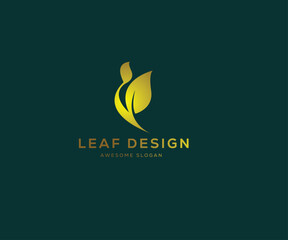 leaf logo minimalist Colorful Gradient Illustrations vector design