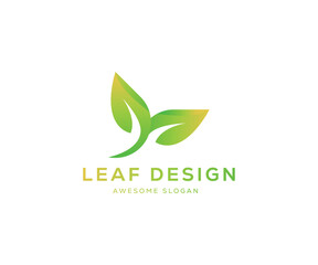 leaf logo minimalist Colorful Gradient Illustrations vector design
