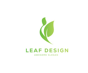 leaf logo minimalist Colorful Gradient Illustrations vector design