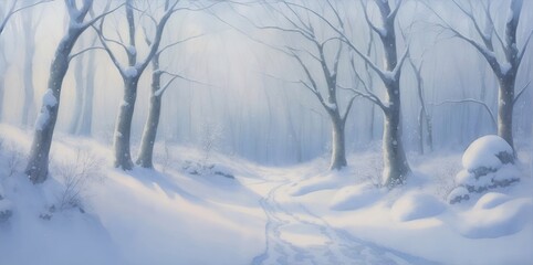 Majic forest in winter. AI generated illustration