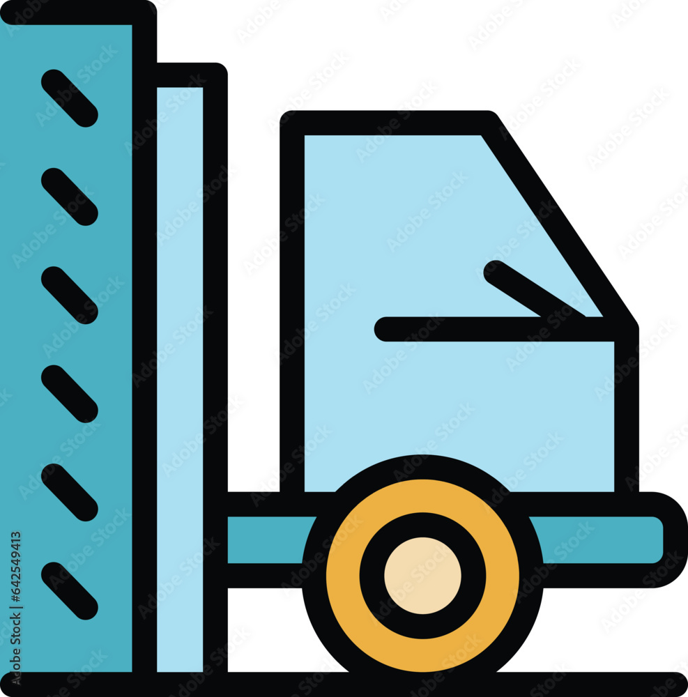 Poster truck 3d printing icon outline vector. view tech. engine automotive color flat