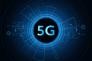 concept of technology 5G mobile network , New generation telecommunication , high-speed mobile Internet,