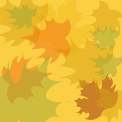 Abstract autumn background with falling multicolored maple leaves on transparent layers