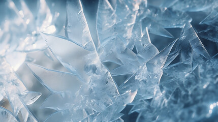 Obraz premium Frost bound Complexity, Macro shot, Formations of Iced Textures and Crystals - Generative AI
