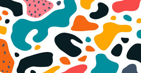Seamless Abstract Art: Fluid Colorful Shapes, Animal Print Inspired. Vector Backdrop Perfect for Fashion and Home Decor.
