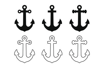 Obraz premium Anchor symbol vector illustration, anchor logo icon, nautical symbol