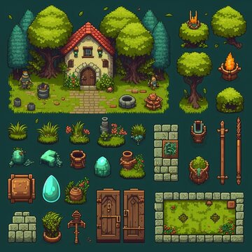 Fantasy Adventure Awaits: Explore a Vibrant 2D RPG World with This Stunning Tileset!