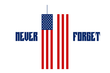 911 Patriot Day banner. USA Patriot Day card. September 11, 2001. We will never forget you. Vector design template for Patriot Day.
