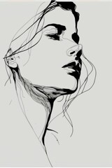 Simplicity in Lines: Minimalistic Fine Art of a Girl in Simplistic Style