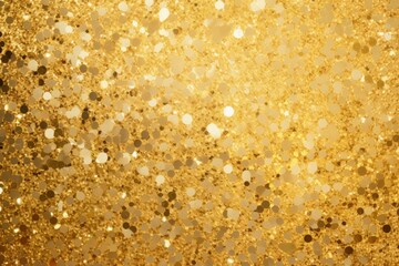 Abstract golden yellow and orange glitter lights background. Circle blurred bokeh. Festive backdrop for Christmas, holiday or event