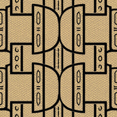 Set of vector seamless greek classic ornament. Pattern for a border and a frame. Ancient Greece and the Roman Empire. Endless golden with black meander