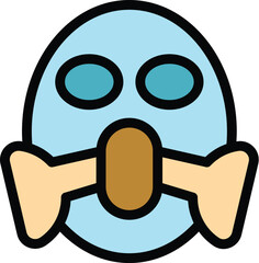 Painter mask icon outline vector. Service repair. Paint gun color flat