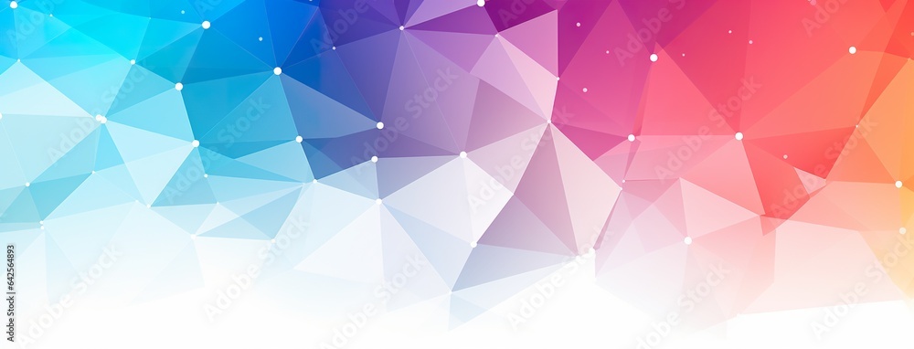 Wall mural abstract background with colorful polygons and triangles, connected lines pattern, generative ai