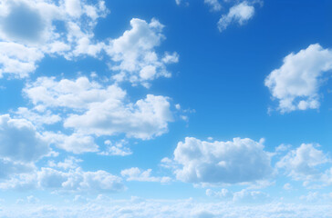 Obraz premium Blue sky with white clouds, sunny day, fair weather, bright daylight, sky with few clouds, sky gradient, sky background, nature, 