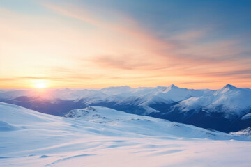 Golden Hour in the Snowy Mountain Range