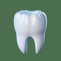 White tooth. Dental model of premolar tooth. 3d vector illustration. 3d rendering. 3d icon isolated