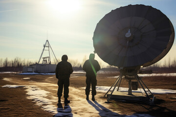 Military Personnel with Satellite Communication