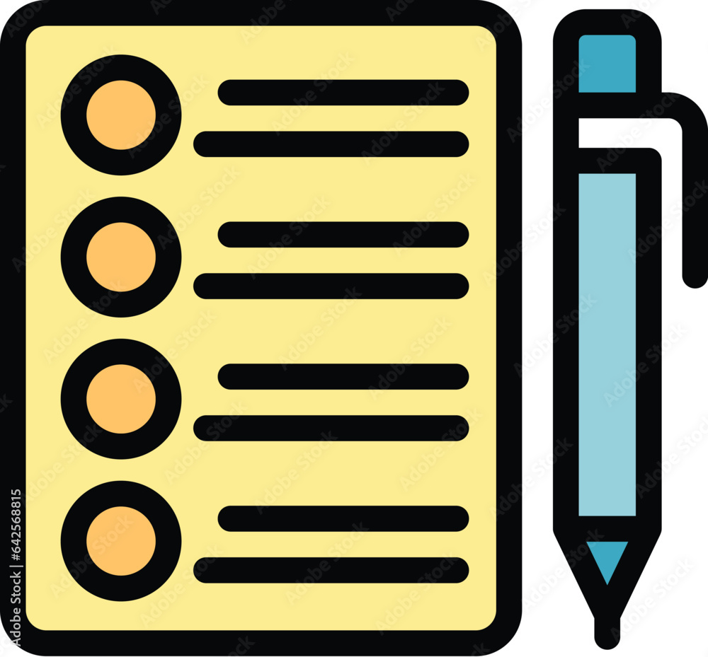 Poster write to do list icon outline vector. credit finance. form paper color flat