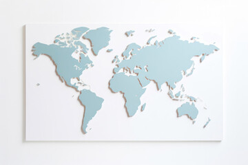 Clean and Simple World Map with Continents