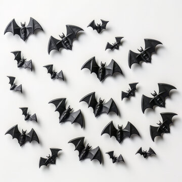 Spooky Miniature Halloween Figures on a Blank Canvas