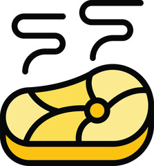 Krakow steak icon outline vector. City scape. Famous poland color flat