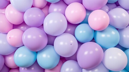 abstract background wit round balloons, in style of purple, blue, pink and cyan, generative AI