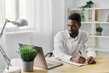 man education american office student freelancer internet online computer job laptop african
