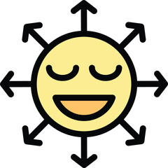 Surprise emoji icon outline vector. Person fun. Thinking effect color flat