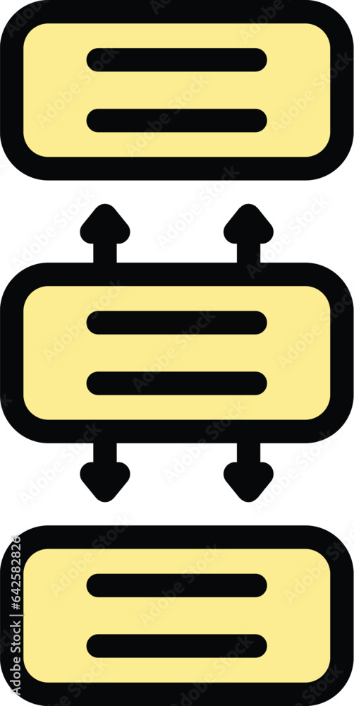 Poster software icon outline vector. build process. app code color flat
