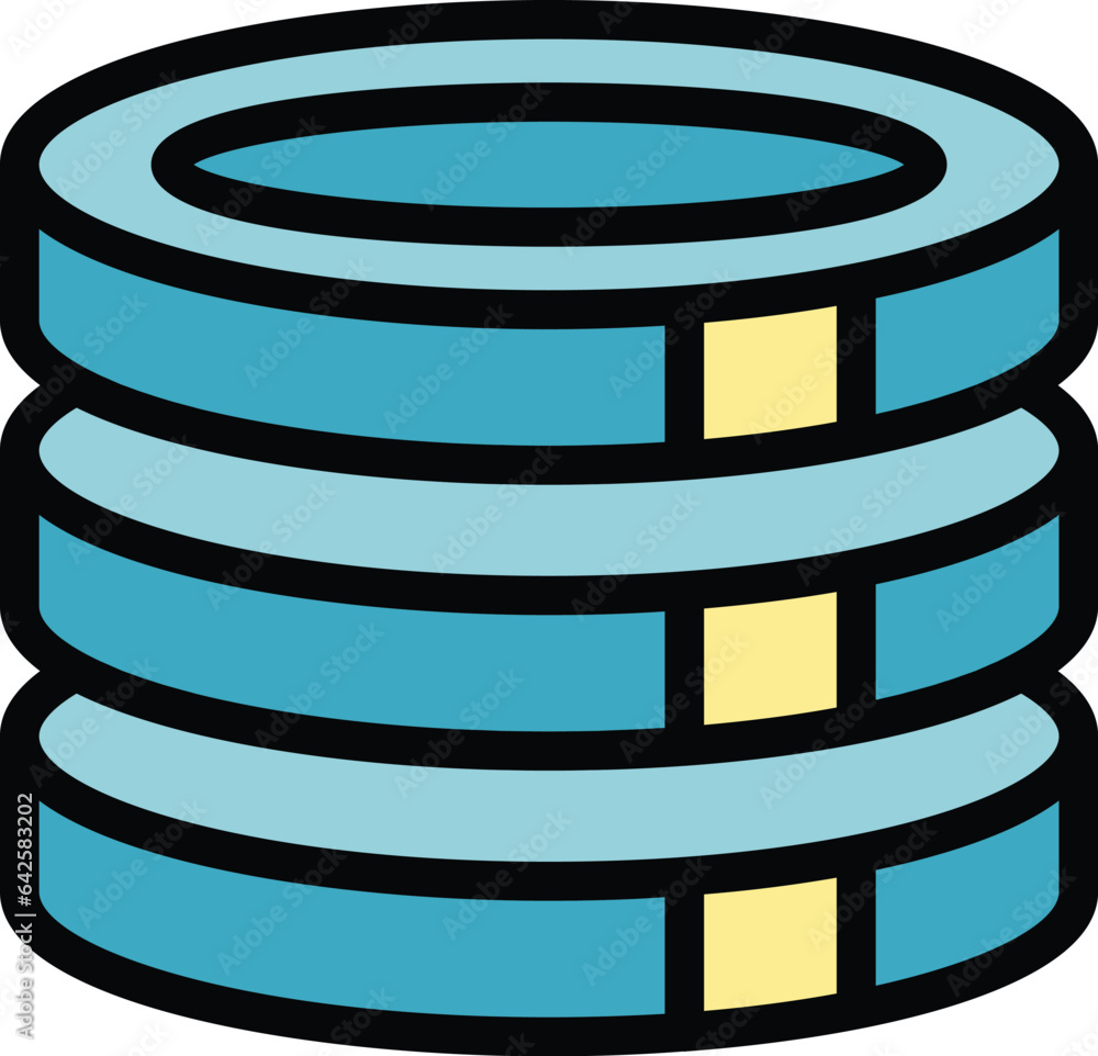 Poster server software icon outline vector. build process. web work color flat