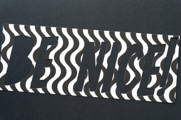 machine-cut stencil with the clichéd expression 