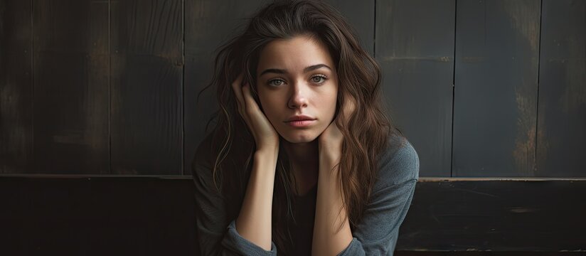 Lonely sad and uninterested model