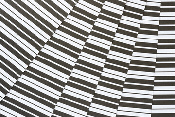 black and white lines on paper with offset pattern