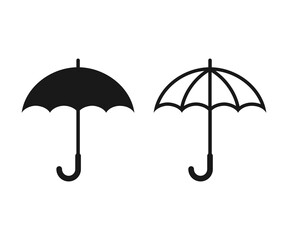 Umbrella icon vector flat design. Umbrella icon in flat linear design.