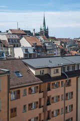 Obraz premium Old town of city of Lausanne, Canton of Vaud, Switzerland