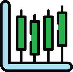 Graph loan icon outline vector. Credit bank. Local document color flat