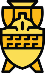 Ancient vase icon outline vector. Greek building. City architecture color flat