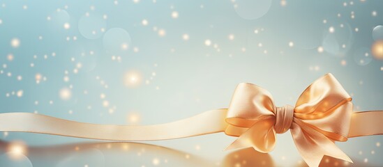Abstract background with a ribbon on a pastel background for a Christmas holiday composition