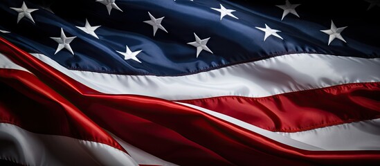 American flag on black background representing American pride independence freedom and patriotism