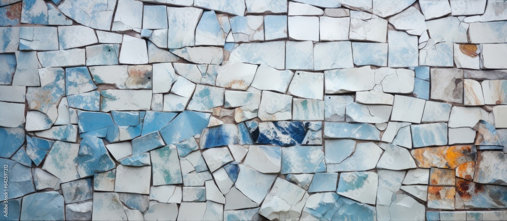 Poster background with old and broken tiles
