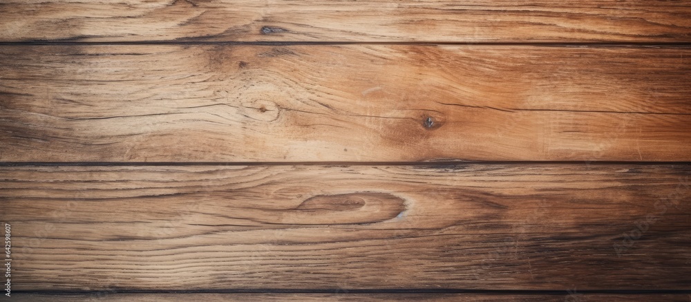 Poster Close up vintage style rustic wooden table with macro texture Empty copy space for background or design