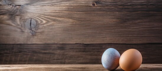 Egg on a wooden background during Easter
