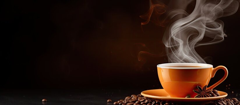 Freshly brewed aromatic hot coffee