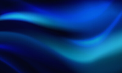 Abstract dynamic background with blurred bright blue gradient curves. Template of fluid digital wallpaper for desktop, website page, advertising, brochure, flyer. Wavy futuristic neon backdrop cover © Qeeraw
