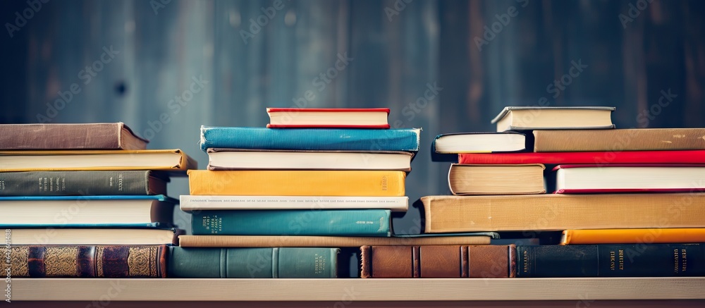 Poster library book stack