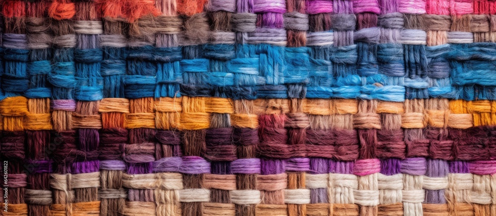 Poster Mockup of a hand woven rug made from recycled material with a rustic texture and space for text